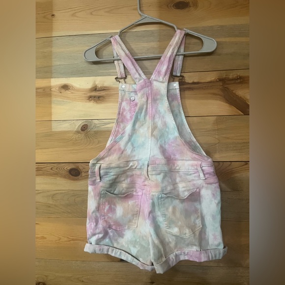 Girls Tie Dye overall shorts size 18 - Picture 3 of 3